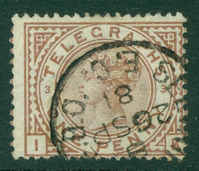 SG T2. 1876 1d red-brown plate 3. Very fine used