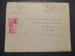 1943 Safi Morocco French Republic Casablanca Judaica Cover with Letter Contents