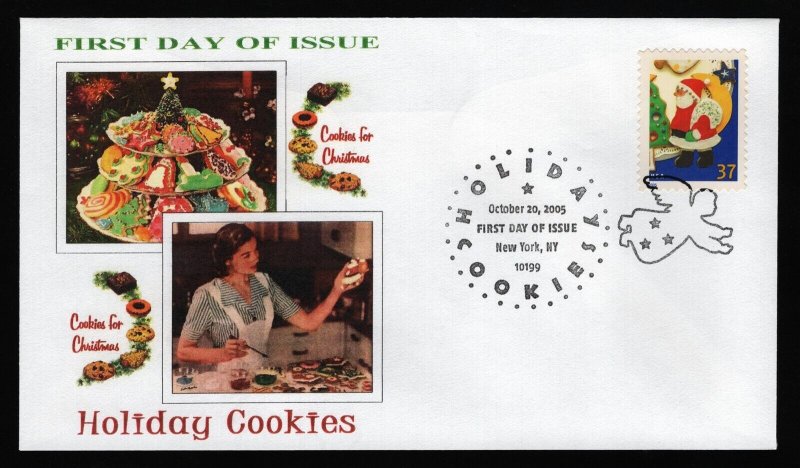 3949-3952 37c Holiday Cookies, Add-On Cachet NY FDC **ANY 5