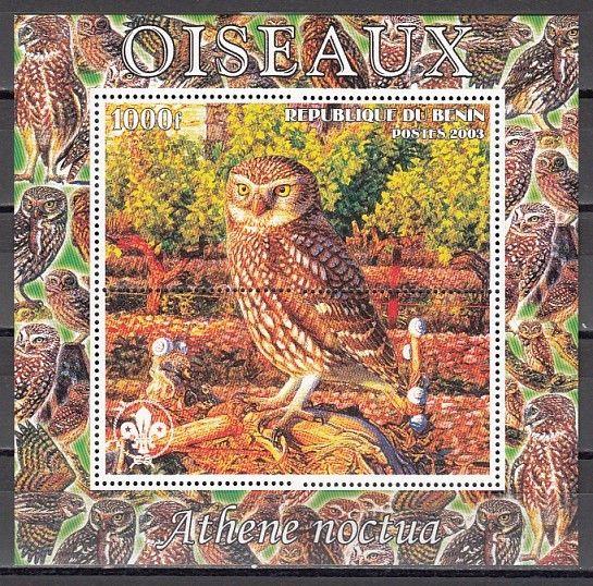 Benin, 2003 Cinderella issue. Owl s/sheet.