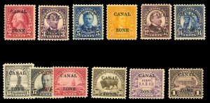 United States Possessions, Canal Zone #84-95 Cat$492.25, 1925-28 2c-$1, compl...