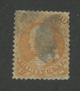 1868 US Stamp #100 30c Used F/VF Reperf Catalogue Value $900