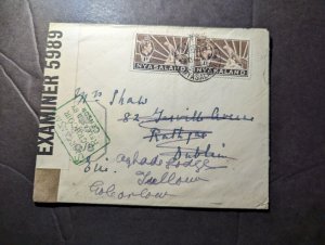 1942 Censored British Nyasaland Cover Dublin Ireland Forwarded