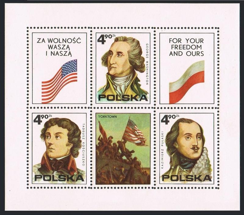 Poland 2117-2122,MNH.Michel 2400-2404,Bl.63. USA-200.Polish Heroes,Washington.