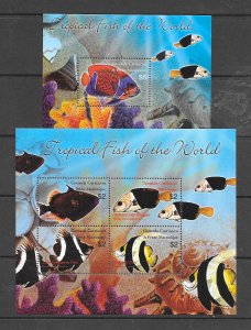 FISH-GRENADA GRENADINES #2494-5 S/S MNH