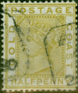 Gold Coast 1879 1/2d Olive-Yellow SG4 Fine Used 