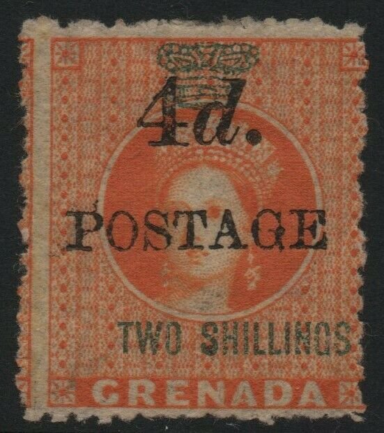 GRENADA-1888-91 4d on 2/- Orange Sg 41 MOUNTED MINT V39701