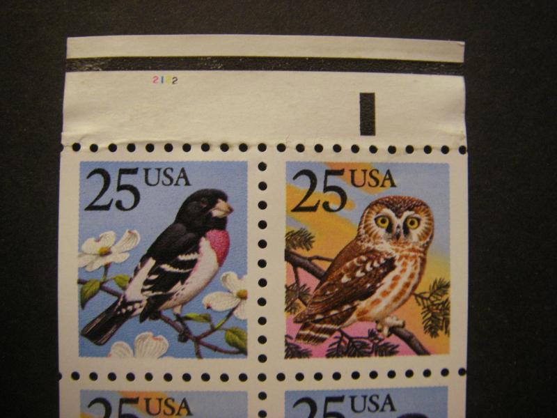Scott 2284-5 or 2285b, 25c Owl & Grossbeak, #2122, MNH Booklet Beauty