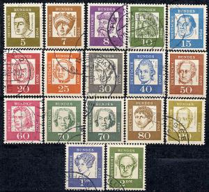 Germany Bund Scott # 824 - 839 + 835a, used, cpl. set