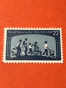 Scott#2153- Social Security Act, 50 Years- 22c MNH 1985-US