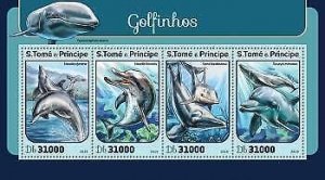 2016 S.Tome&Principe - Dolphins. Michel Code: 6866-6869  |  Scott Code: 3167