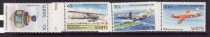 St. Kitts-Sc#123-6-Unused NH set-Planes-Manned Flight-1983-