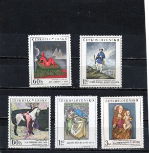 CZECHOSLOVAKIA 1968 PAINTINGS SET OF 5 STAMPS MNH