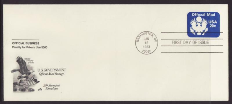 US UO73 Official Mail Artcraft # 10 U/A FDC