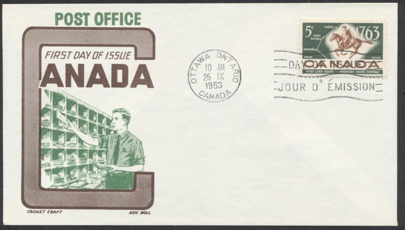 1963 #413 Postal Service FDC Cachet Craft/Ken Boll Cachet Ottawa