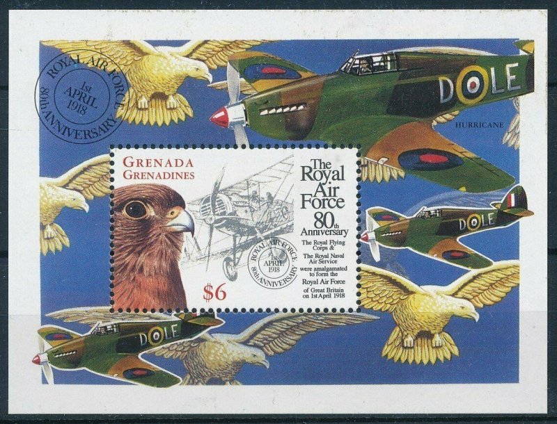 [108803] Grenada Grenadines 1998 Royal Air Force bird Falcon Sheet MNH