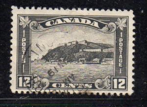 Canada Sc 174 1930 12c black Quebec Citadel stamp used 