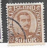 Iceland #119 20a chochlate    (U) CV $1.75