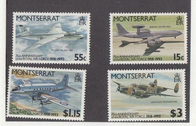 MONTSERRAT (SP57) # 830-833 VF-MNH  c,$ 1993  ROYAL AIR FORCE 75TH SET