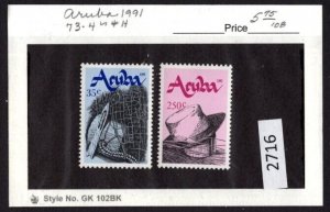$1 World MNH Stamps (2716) Aruba Scott 073-074, Handicrafts set of 2