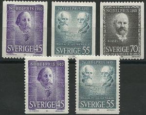 Sweden #878-82 Nobel Prize Winners 1970 NH Cat. $ 3.65