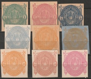 Honduras 1890 postal stationery cut squares