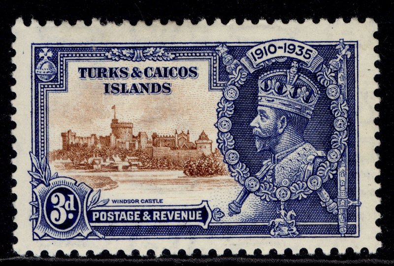 TURKS & CAICOS ISLANDS GV SG188, 3d brown & deep blue, M MINT.