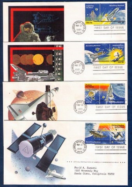 US Sc 1912-1919 FDC LOT OF FOUR SPACE ACHIEVEMENT ISSUES OF 1981 VF