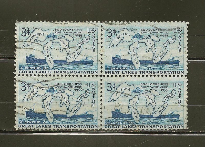 USA 1069 Great Lakes Block of 4 Used