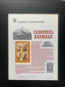 1988 Scott 2390-2393 25c Carousel animals stamp panel block of 4 MNH