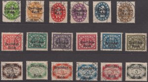 Germany Bavaria Scott #O52-O68 Used  + #O69 MH 1920
