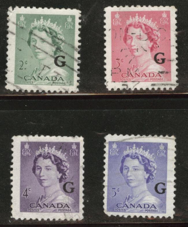 CANADA Scott o34-37 Official Stamps short set one fault