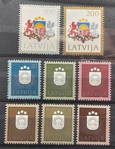 (2192) LATVIA 1993 : Sc# 300-307 FIRST ISSUE FULL SET - MNH VF