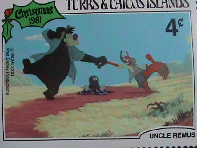 ​DISNEY-TURKS & CAICOS ISLAND STAMP-1981 DISNEY CARTOON- CHRISTMAS MINT SET VF