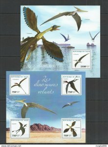 2014 Niger Fauna Prehistoric Animals Flying Dinosaurs 1+1 ** St2730