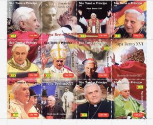 Pope Benedict XVI St.Thomas 2005 Sheetlet (9) Perf.MNH VF 