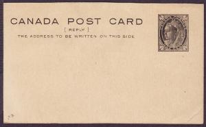 Canada #UY19 unused postal reply card