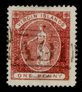 BRITISH VIRGIN ISLANDS QV SG32, 1d red, FINE USED.