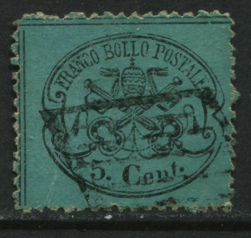 Italy Roman States 1868 5 centemisi used