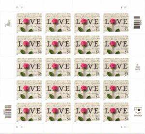 US 3551 - 57¢ LOVE Letters Unused