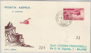 54099 - SAN MARINO - Postal History: Sass AIRMAIL 138 on FDC Traveled Envelope-