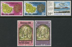 NORFOLK ISLAND Sc#172-174, 179-180 1974 Three Complete Sets OG Mint LH