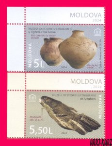 MOLDOVA 2024 History Archeology Museum Exhibits Ceramic Tableware Vase Boat 2v
