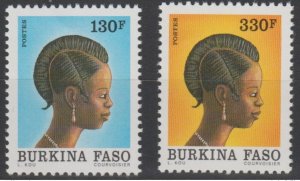 1993 Burkina Faso Mi. 1280 - 1281 Traditional Hairstyle Traditional Hairstyle-