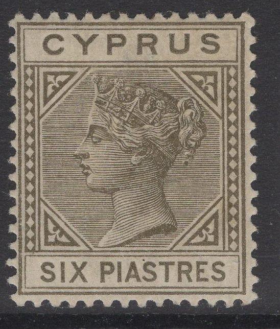 CYPRUS SG36 1894 6pi OLIVE-GREY MTD MINT