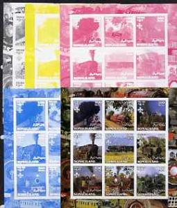 Somaliland 2002 Steam Trains #1 sheetlet containing set o...