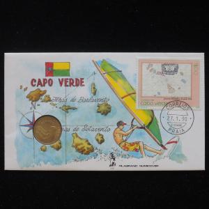 ZS-AA058 CAPE VERDE IND - Numisbrief, 1990 Fdc, Sports, Beaches Cover