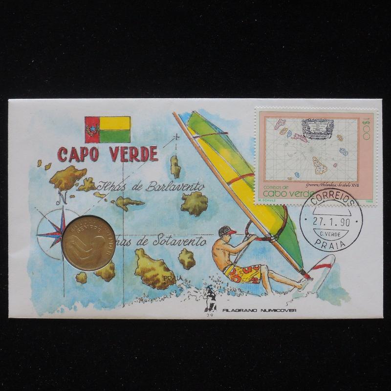 ZS-AA058 CAPE VERDE IND - Numisbrief, 1990 Fdc, Sports, Beaches Cover