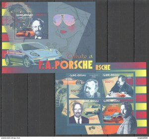 2012 Guinea-Bissau Transport Cars Automobiles Tribute To Porsche 1+1 ** Bc528