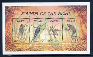Nevis 585a MNH, Nocturnal Species Souvenir Sheet from 1989.